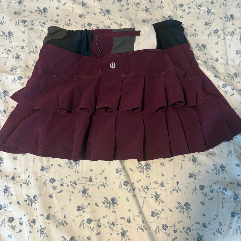 Lululemon Athletica Maroon Pace Setter Skirt